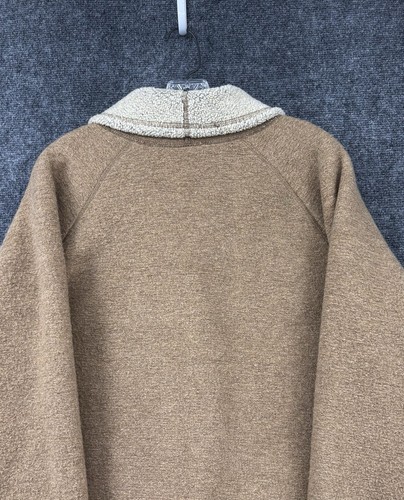 Woolrich Women’s Medium Tan Fleece Button Up Chore Coat Classic Just Below Waist - Picture 4 of 13