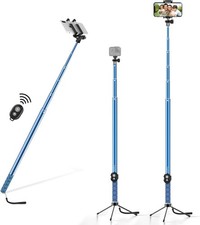 118'' 9.8ft Long Selfie Stick for iPhone, Android, Extended Super 118in, Blue