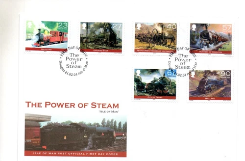 2004 ISLE OF MAN - THE POWER OF STEAM FDC FROM COLLECTION C52