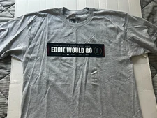 QUIKSILVER EDDIE WOULD GO SIZE L MODRN FIT HEATHER SILVER SHORT SLEEVE T-SHIRT