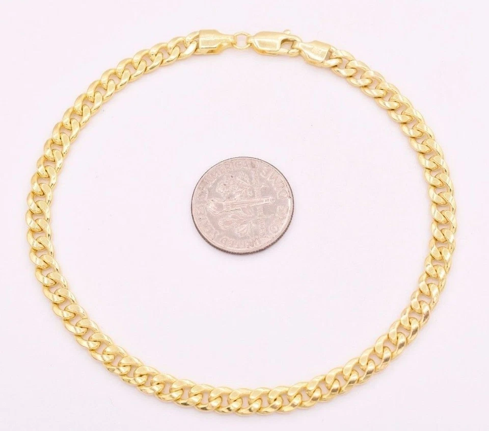 4.5mm Mens Miami Cuban Link Bracelet Real Solid 10K Yellow Gold 8.5" 4.60 grams! - Image 2 of 4