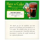 Vintage 1950s Coca-Cola Sprite Boy Redemption Tag Hicks Drug Rocky Mount NC NOS