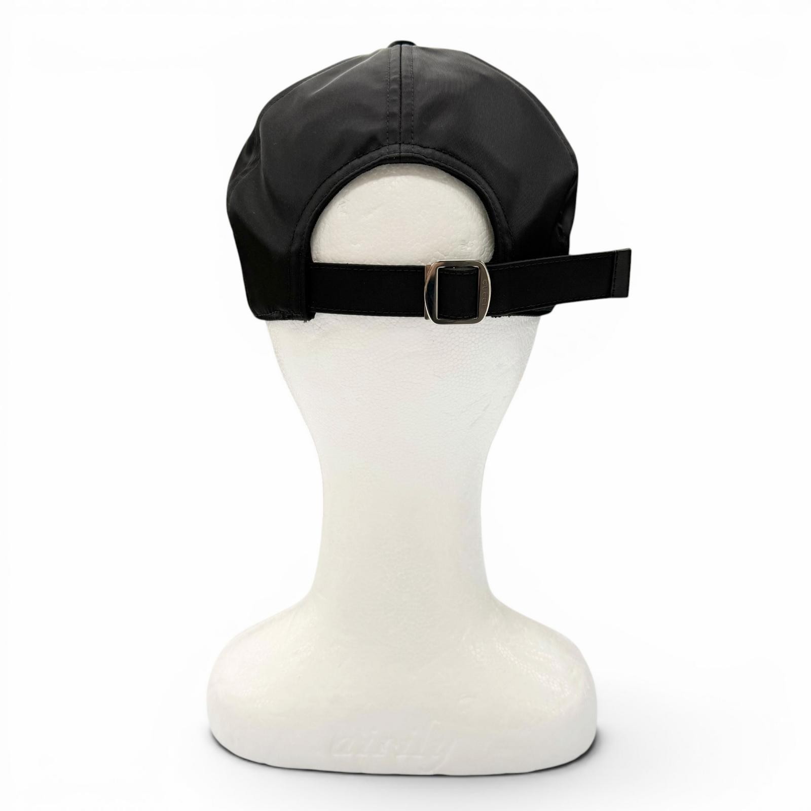 Pristine GUCCI cap Logo embossed baseball hat black Nylon mens XL 813461 image 4