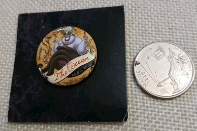 Little Mermaid Ursula Disney Pin Round Button Pinback ''The Ocean Will Be Mine''