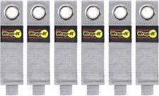 Heavy Duty Wrap It Storage Straps 10" 6 Pack Silver Garage Organizer