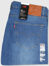 Levis 505 Mens Original Regular Straight Fit Denim Jeans Zip Fly Mid Blue New.