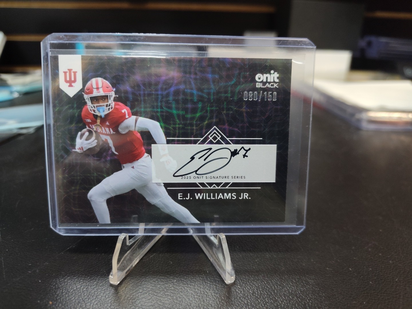 2025 Onit Black Indiana Hoosiers EJ Williams Jr AUTO On Card /150