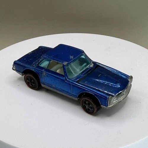 Vintage Hot Wheels Redline Mercedes-Benz 280SL Blue Hong Kong Base