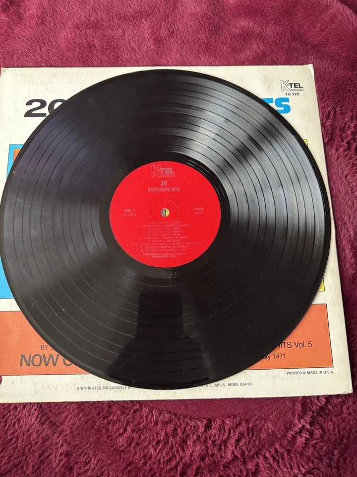 20 Explosive Hits – K-Tel TU-220 (1971) – Original Stars – VG+/VG Compilation LP - Image 3 of 4