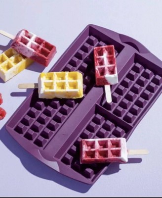 Tupperware Silicone Waffle Sheet Baking Form Mold #7776 Purple Instructions NEW