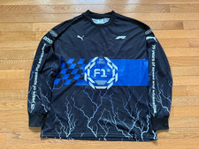 Puma Formula 1 maglia oversize manica lunga maglia maglia nera uomo taglia M nuova senza etichette