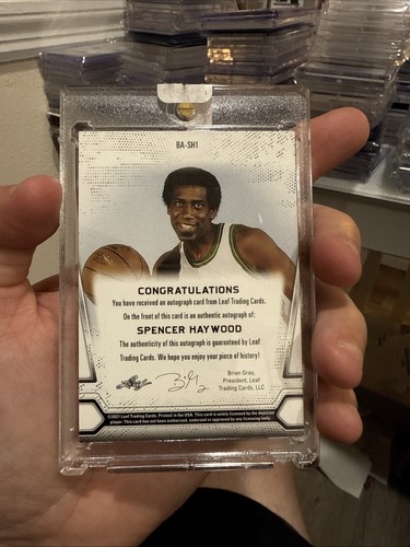 2021 Leaf Multisport Blaster - Autographs Spencer Haywood #BA-SH1 Gold (AU) - Picture 2 of 2
