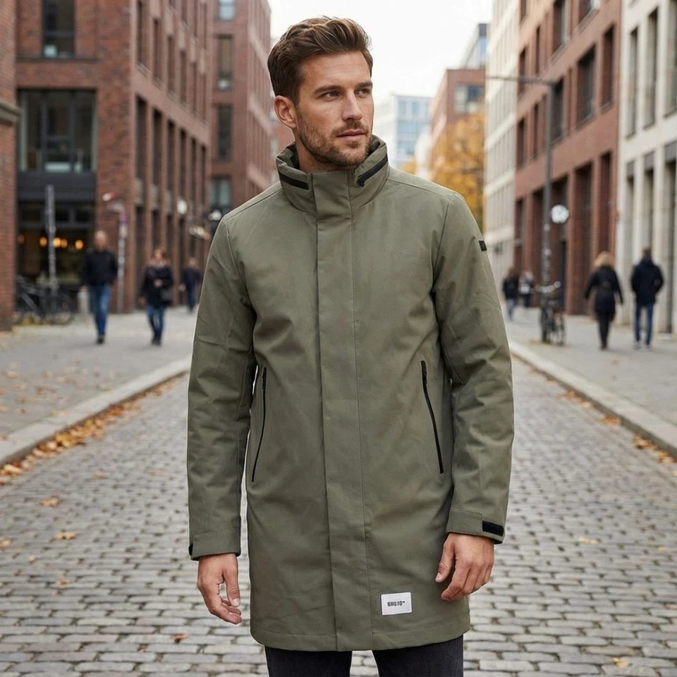 Khujo Herren Sommer Jacke Mantel Yimm grün 2008CO251 377 schilf - Bild 2 von 4
