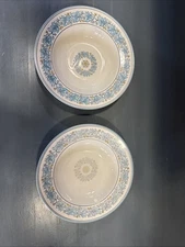 Set Of 2 Myott Staffordshire Blue Ivy Leaf Soup Bowls