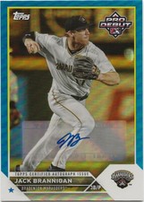 2023 Topps Pro Debut JACK BRANNIGAN Blue Foil Auto 117/150 Marauders/Pirates #12