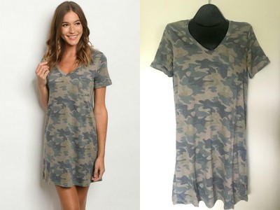 camo tee shirt dress