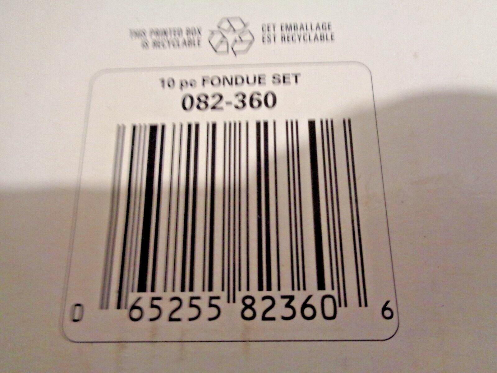 Trudeau 10 Piece Fondue Complete Set With 6 Colored Fork with Holder & Burner