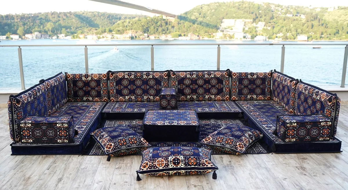 U Shaped Floor Sofa Patio Sofas Pallet Sofa Ethnic Sofa Slipcover Couch