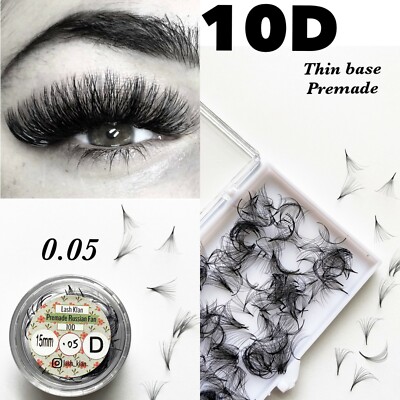 Premade Lashes Pointy Base Russian Volume Lashes Verlängerung 10D 0,05mm
