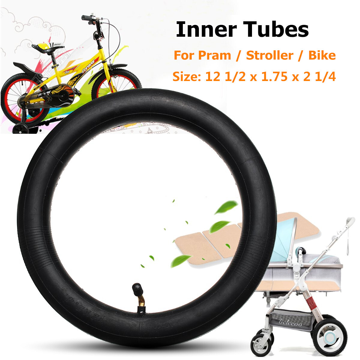 Urban Detour Odyssey Pram Inner Tubes - 2 Pack With Bent Valve
