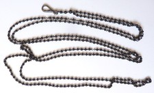Grand collier sautoir en jais 19e siècle pour montre de col Mournig jewel
