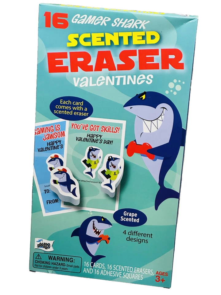 Валентинки ластик с ароматом акулы винограда для геймеров. 16 карт/4 различных дизайнов возрастов 3 + - Изображение 2 из 4