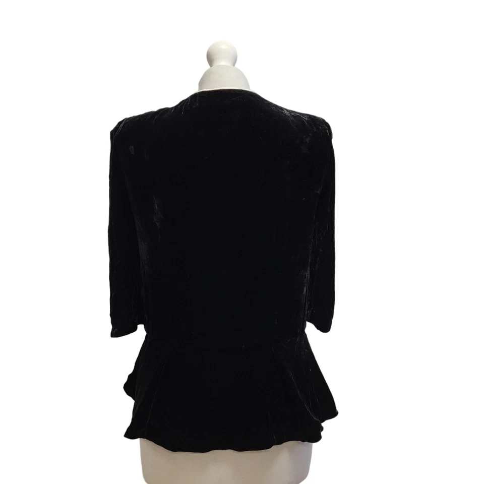 Winter Kate Dress Jacket Vintage Black Silk Open uk Women's Size M - Image 3 of 4