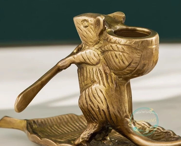 Домашний сад латунная мышь книга для чтения подсвечник декор подсвечник милые подарки - Изображение 3 из 4