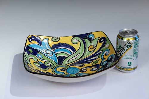 Bagni Raymor Italian Pottery Vintage Floral Console Bowl Centerpiece - Picture 8 of 15