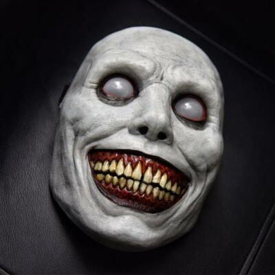 Horror Scary Exorcist Face Mask Demon Smile for Halloween Cosplay