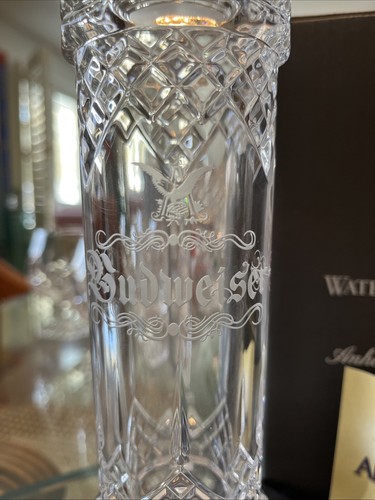 Anheuser-Busch Waterford Crystal Budweiser Etched Beer Stein NOS - Picture 5 of 10