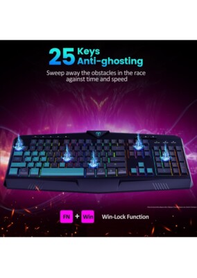 Gaming Keyboard Rainbow LED RGB Backlit Quiet Computer Keyboard | eBay
