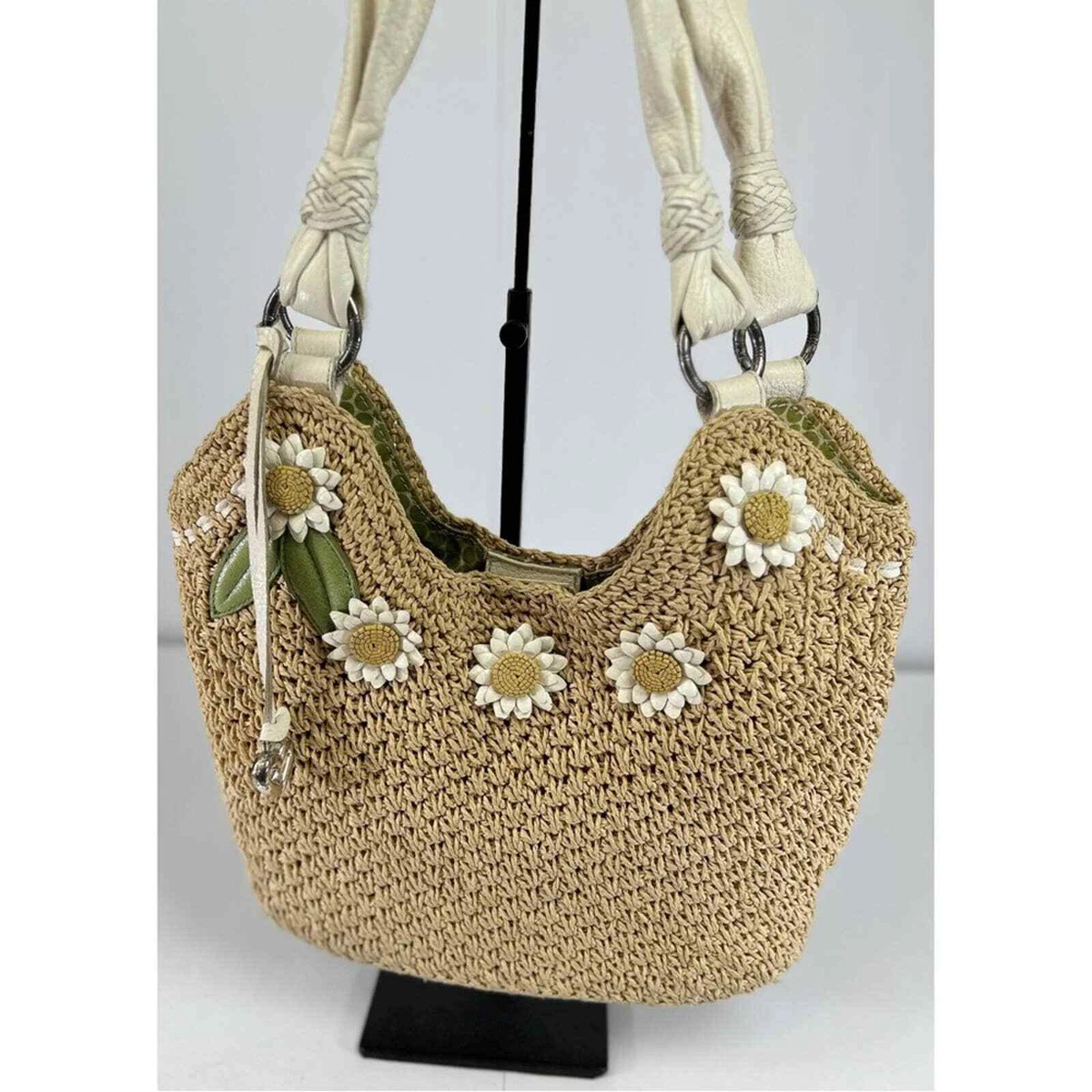 Brighton Daisy May Flower Straw Shoulder Purse | eBay