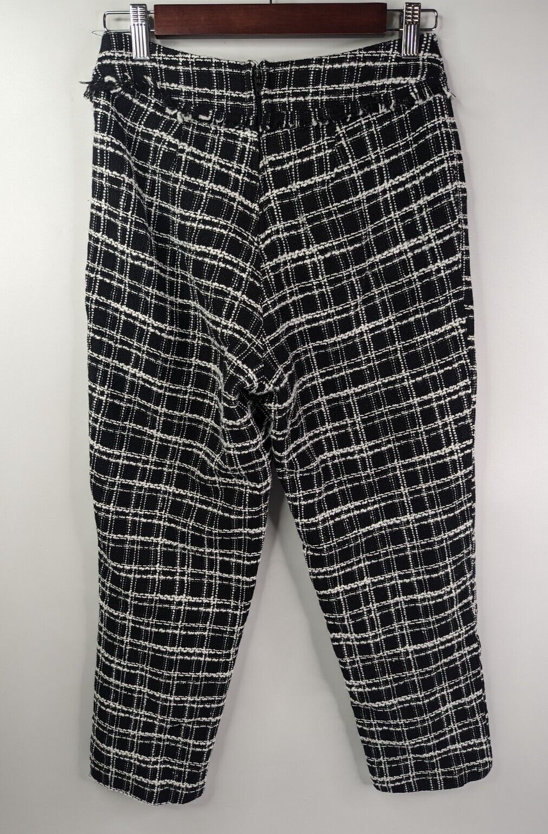 Smak Parlour Women's Crop Carpi Pants Size Small Black Plaid