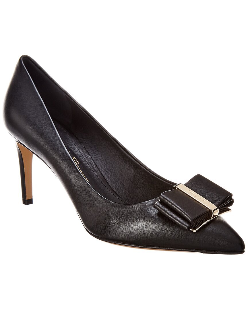 Кожаные туфли-лодочки Ferragamo Zeri Женские черные 4.5C