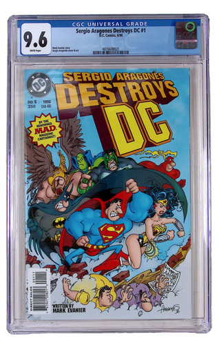 Sergio Aragonés Destroys DC #1 (1996) CGC 9.6 NM+ WP MARK EVANIE Parody Classic!