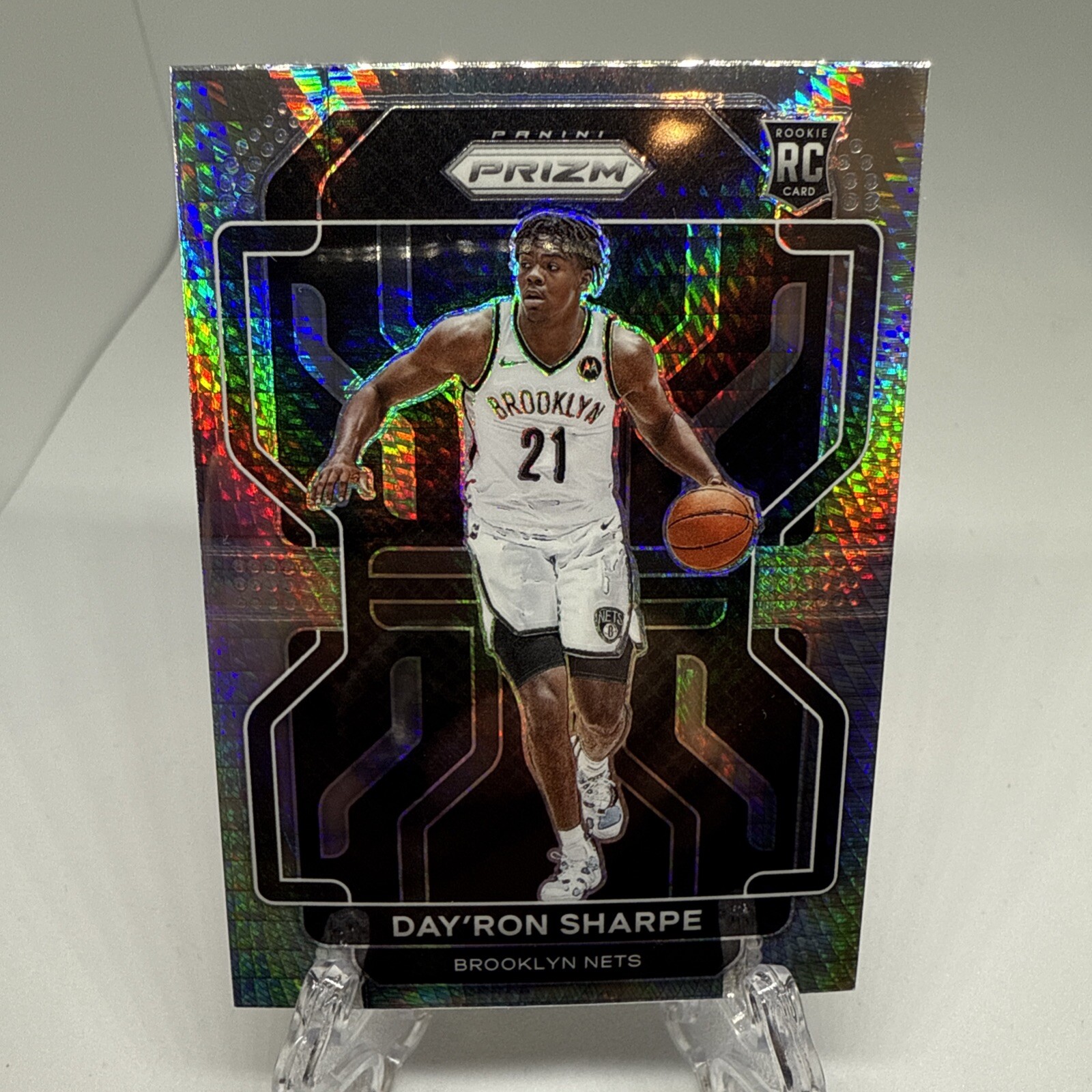 2021-22 Panini Prizm Hyper Prizm Day'Ron Sharpe #281 Rookie RC Brooklyn Nets