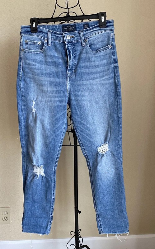 Lucky Brand Bridgette Skinny Jeans Women Size 8/29 Distressed Ankle Cheville