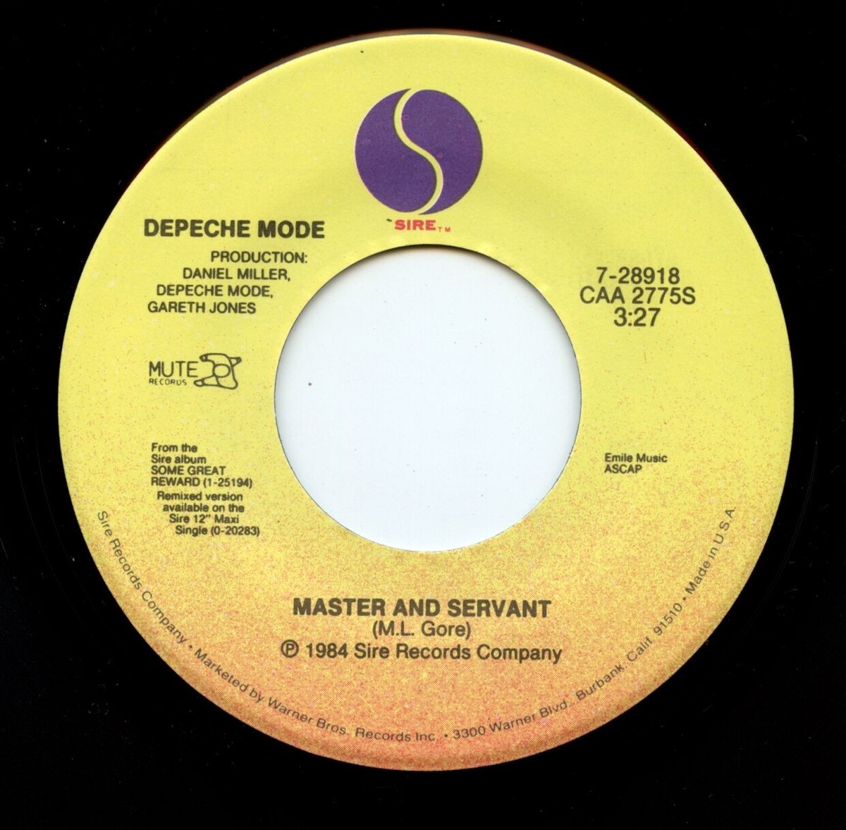 Depeche Mode MASTER AND SERVANT 12インチ3枚 DEPECHE MODE / MASTER AND SERVANT (U.S. BLACK & BLUE VERSION