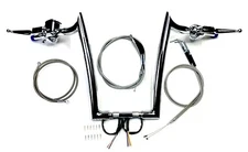 14 x 1.5 MeatHook Ape Hanger Handlebar Kit with Controls 07-10 Harley Fatboy
