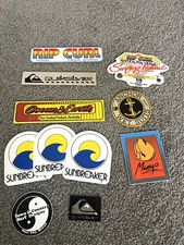 Vintage Surf Stickers-Quiksilver, Rip Curl Ocean & Earth, Sunbreaker 1970s 1980s