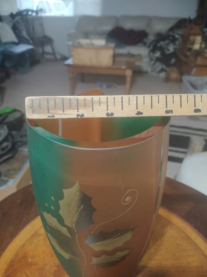 Womar Glass Hand Painted Art Vase 12" Poland - Image 3 of 4