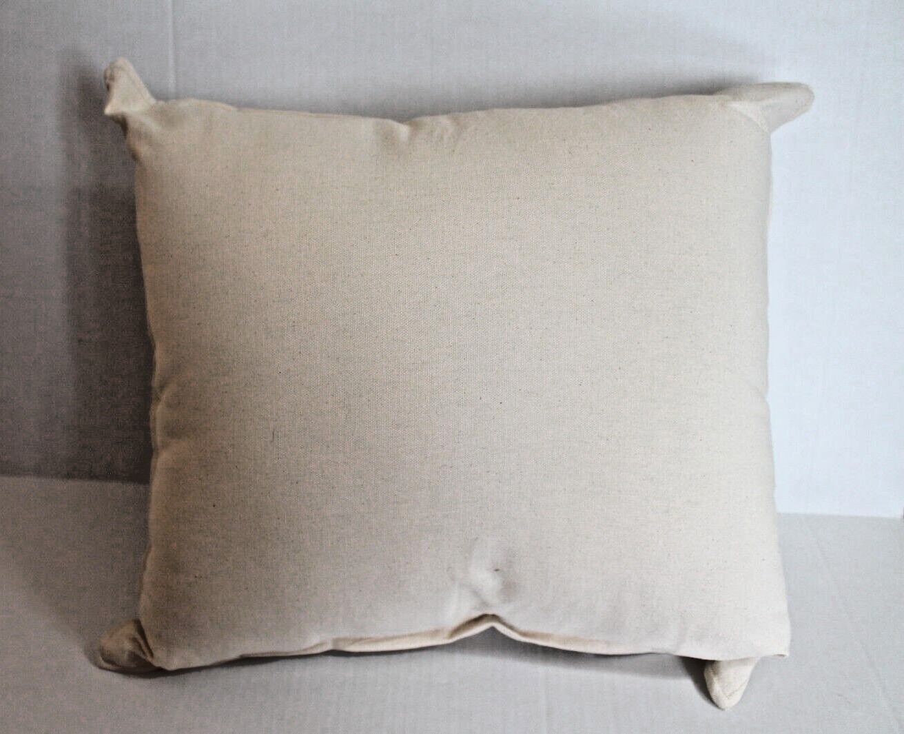 Beige Ticking Farm Cow Farmhouse Floral Canvas Throw Pillow Handmade 16 x 16 NEW