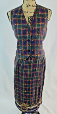 Joan Leslie 2 Piece Striped Novelty Top waistcoat Pencil Skirt Separates size 8P