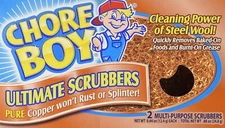 Chore Boy Ultimate Scrubbers Copper Scouring Pad, Won't Rust or Splinter! 2ct