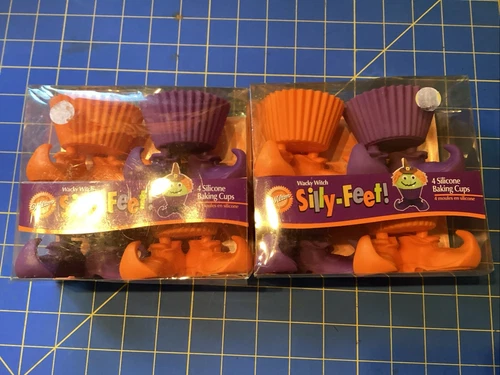 NEW Wilton Wacky Witch Silicone Baking Cups Silly Feet Set Of 4 - 2 Packs!