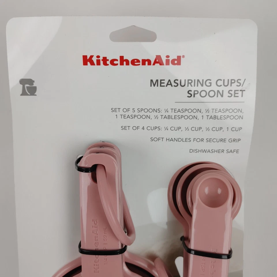 KitchenAid 9 мерные чашки и ложки консервный нож розовый KQ475OHDRA KO199OHDRA - Изображение 3 из 4