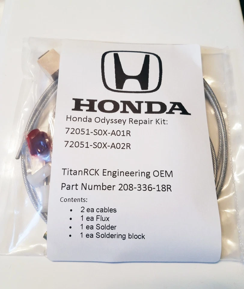 Cables de repuesto para puerta corredera Honda Odyssey 1999-2004 (Kit o servicio) Foto 3 de 4