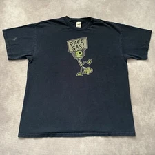Vintage 2000s Free Gas Funny Stick Figure Shirt Size XL Funny Meme Cartoon Comic