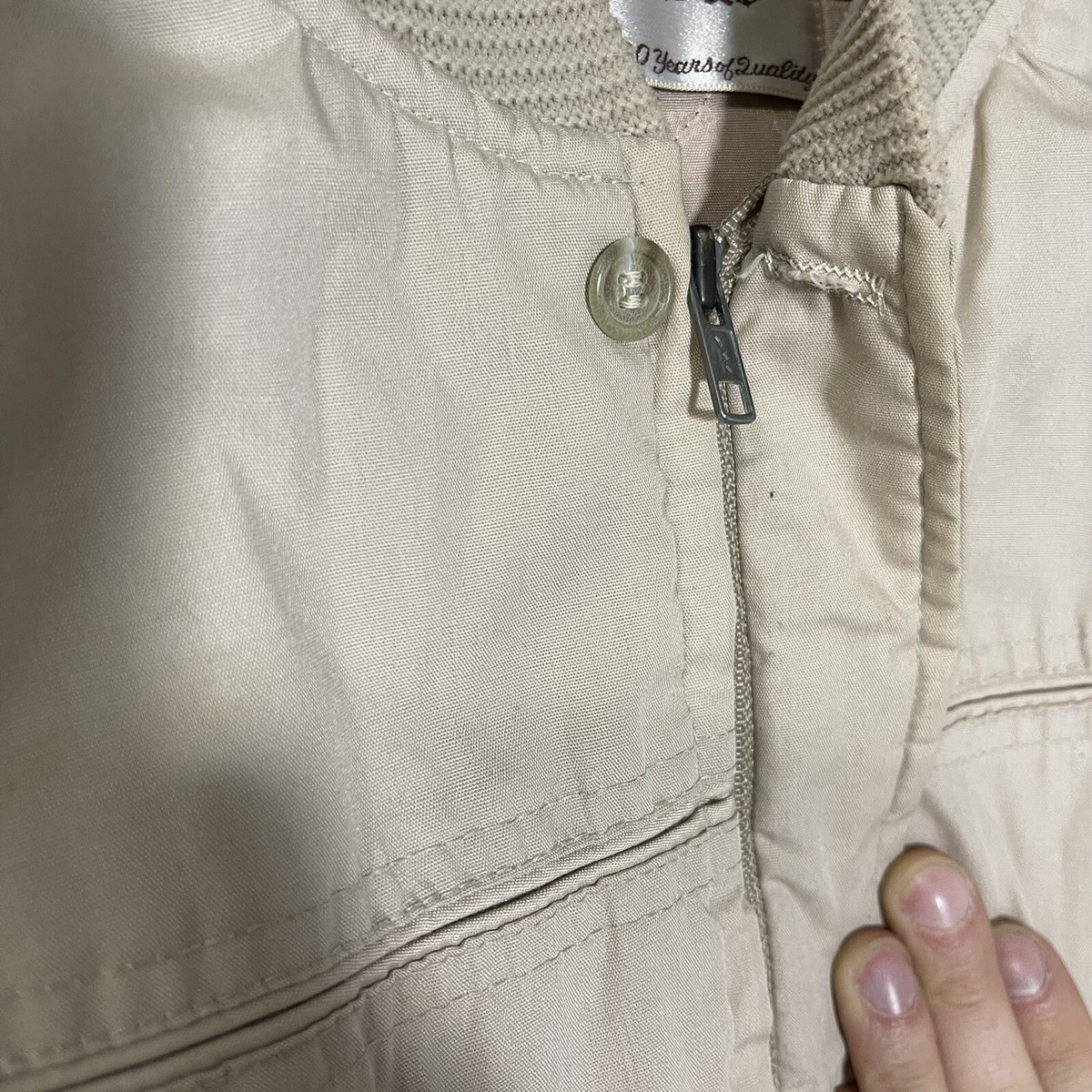 Vintage Sir Jac Camel Khaki Beige Hipster Full Zip Jacket Men